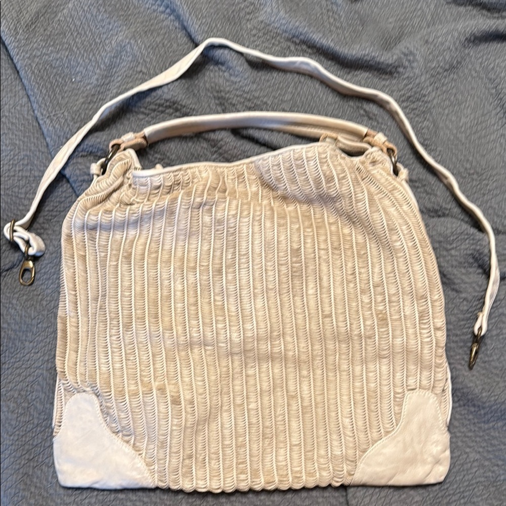 Ivory Leather Handbag by Giancarlo Nevola